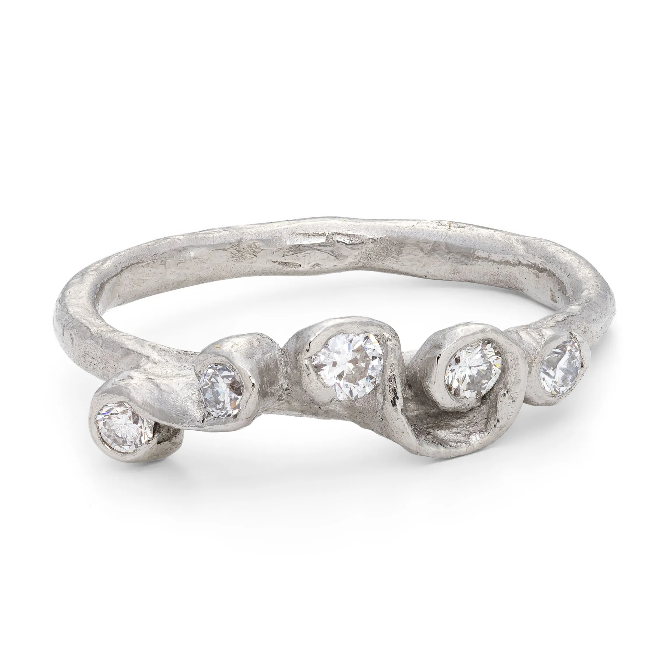 All White Palmata Ring