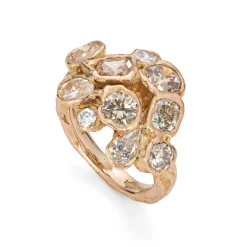 Bespoke Fancy Diamond Seaweed Cluster Ring