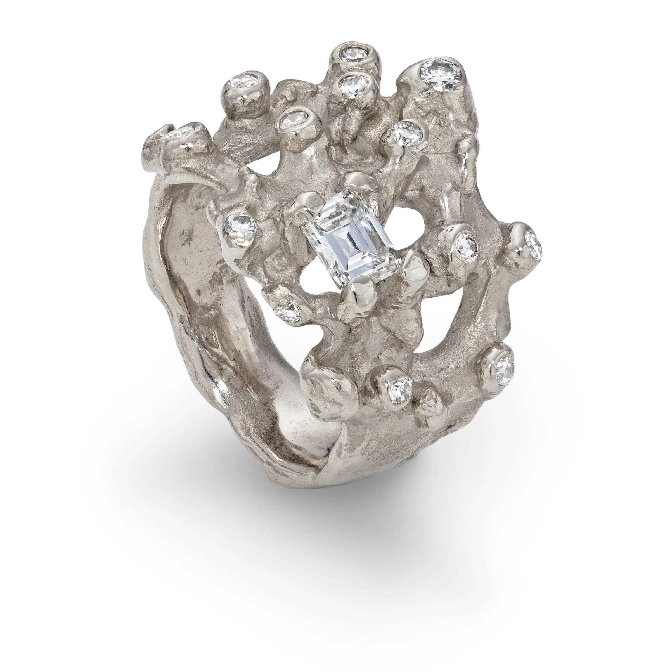 Bespoke Peppered Seaweed Spiny Ring