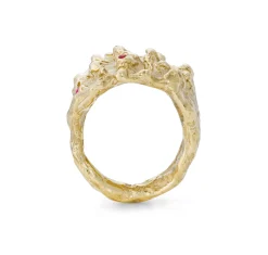 Bespoke Seaweed Spiny Ring with Rubies