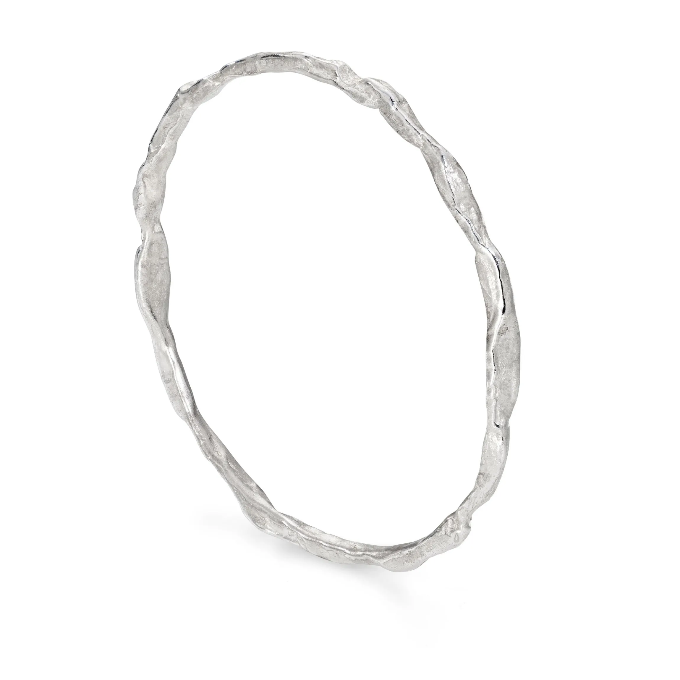 Craggy Silver Bangle