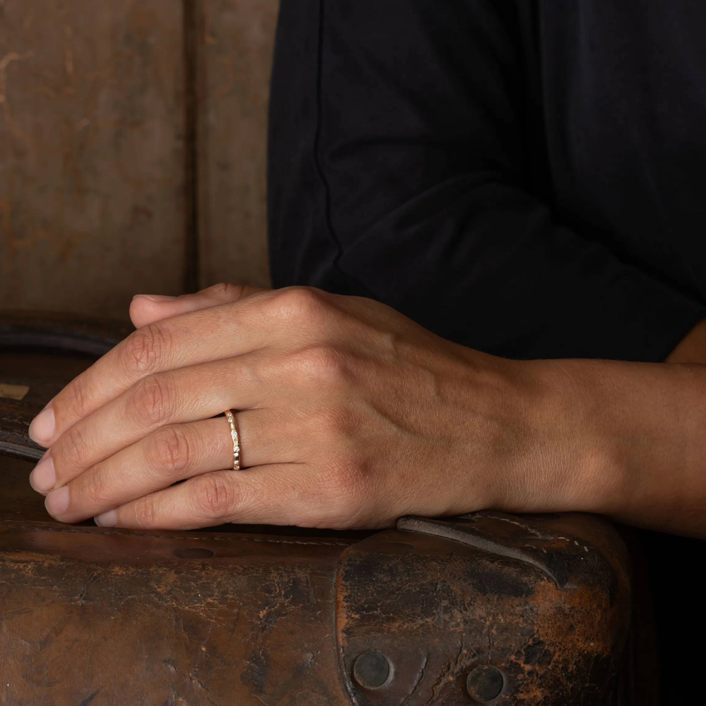 Crest Peppered Rock Ring