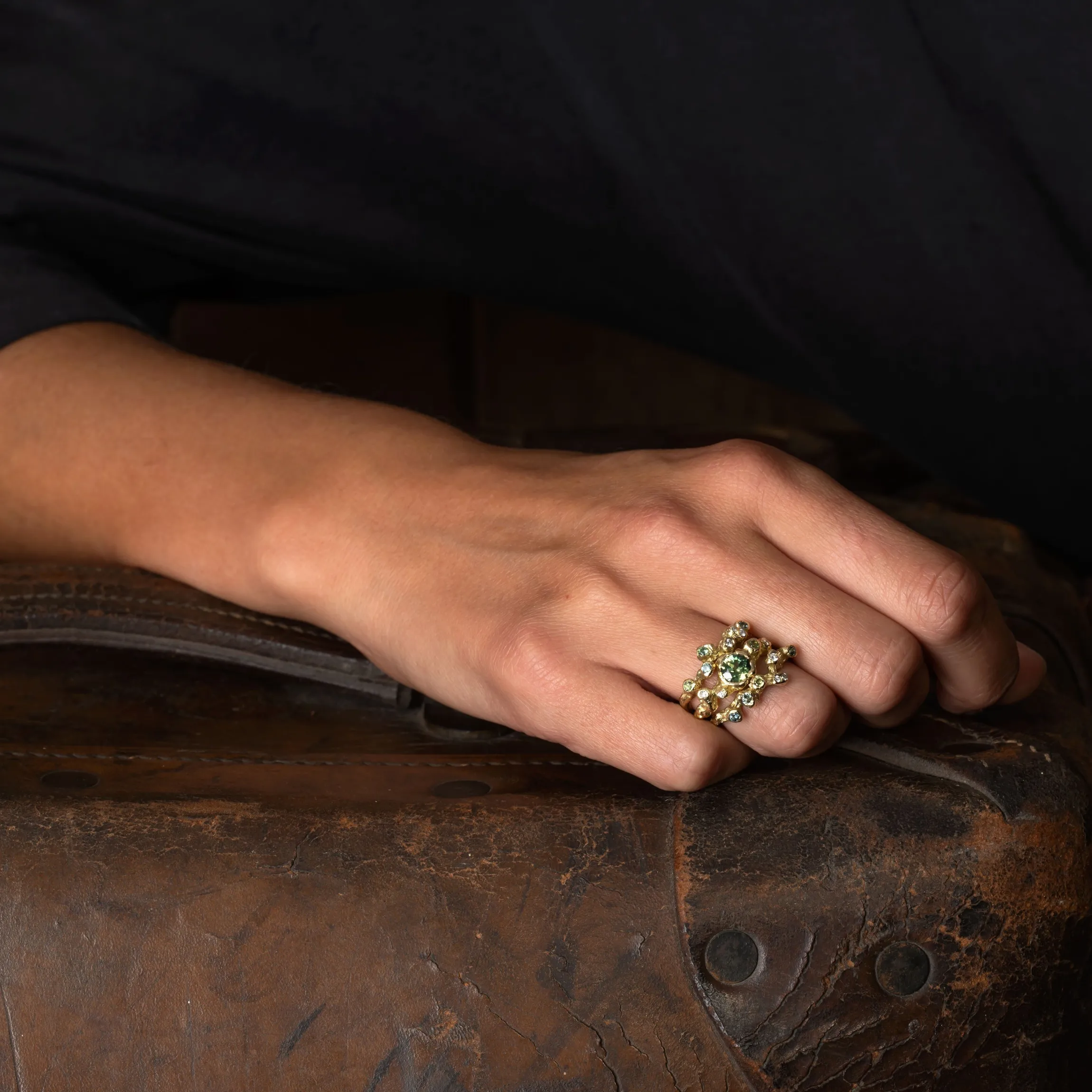 Green Ocean Dulse Ring Stack