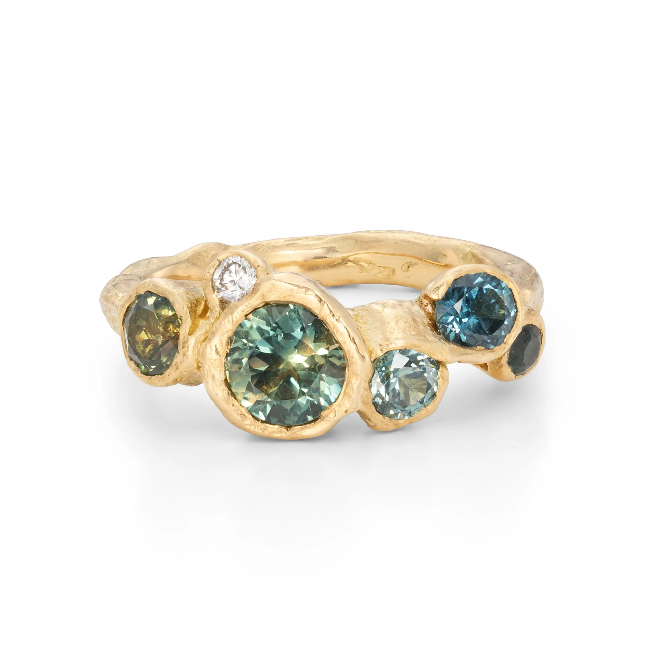 Green Sapphire Cornish Bay Ring