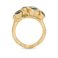 Green Sapphire Cornish Bay Ring