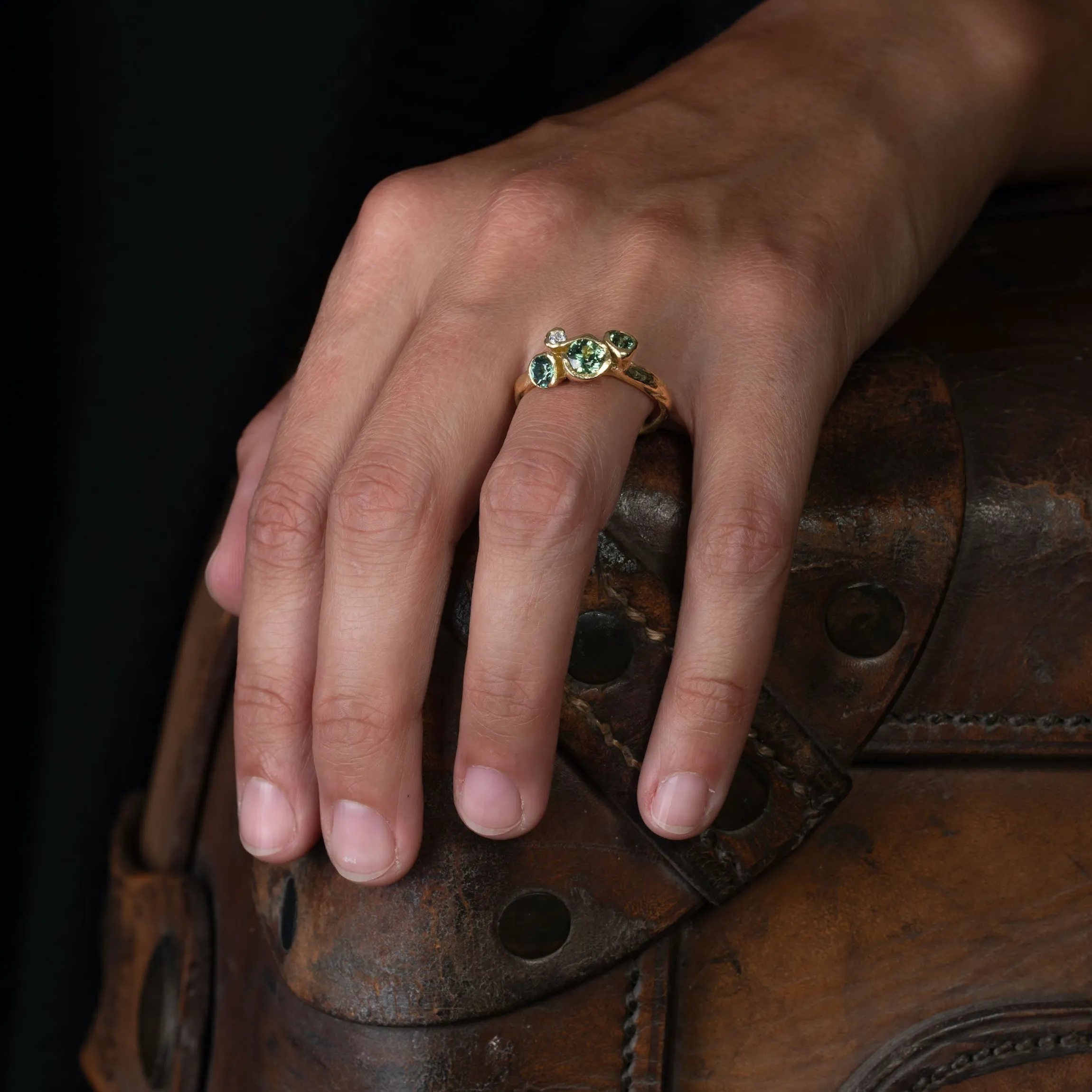Green Sapphire Lansallos Ring
