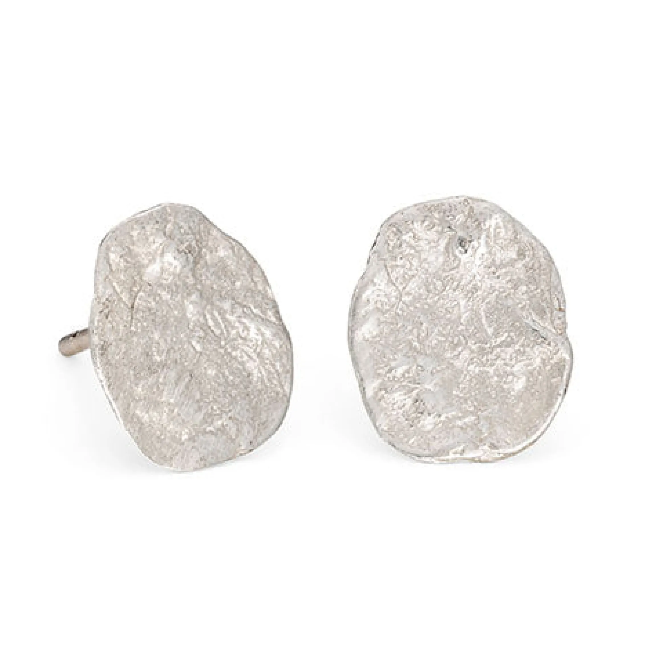 Medium Flattened Nuggets Silver