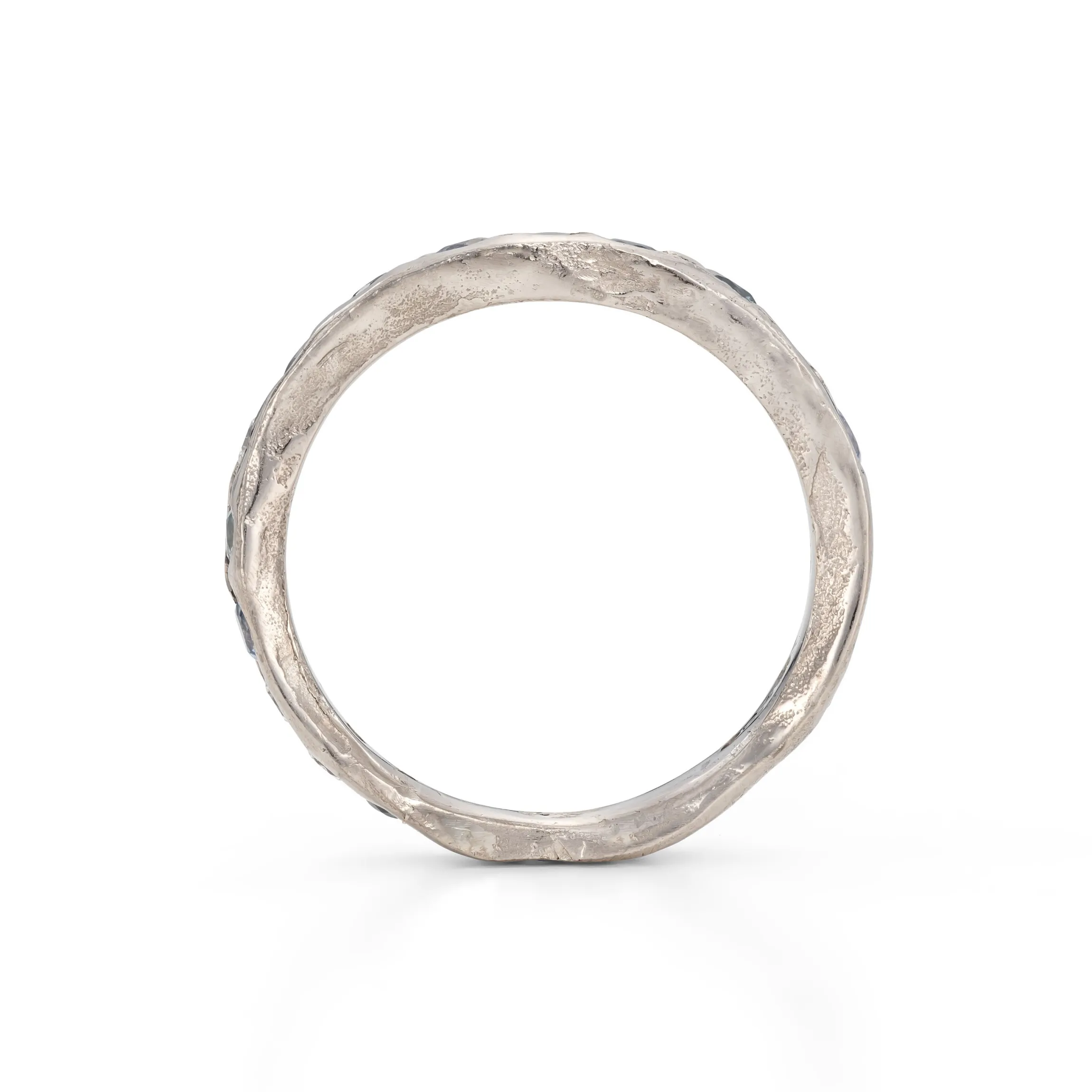 Ocean Stone Channel Ring 18ct White Gold