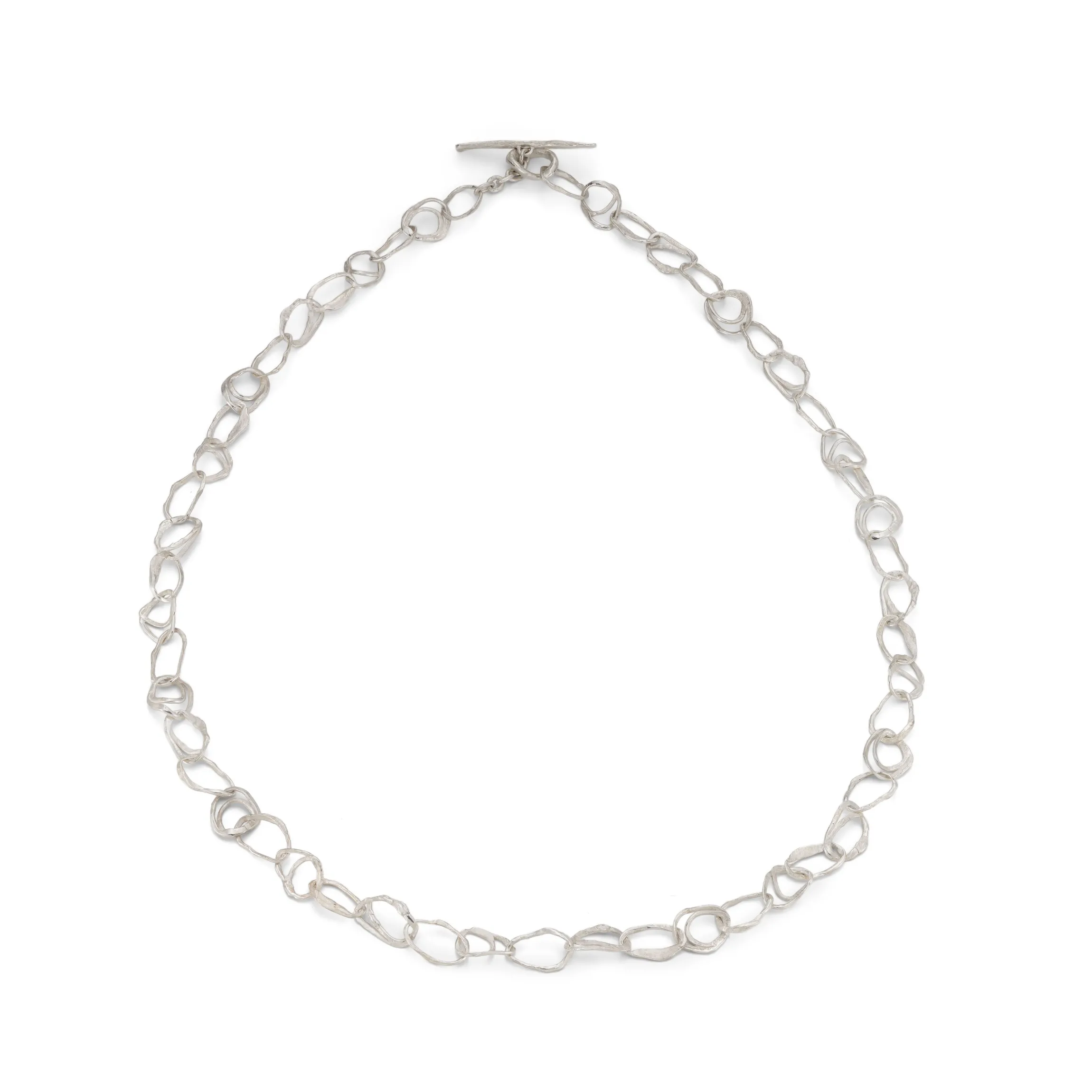 Pebble Drawing Necklace Silver