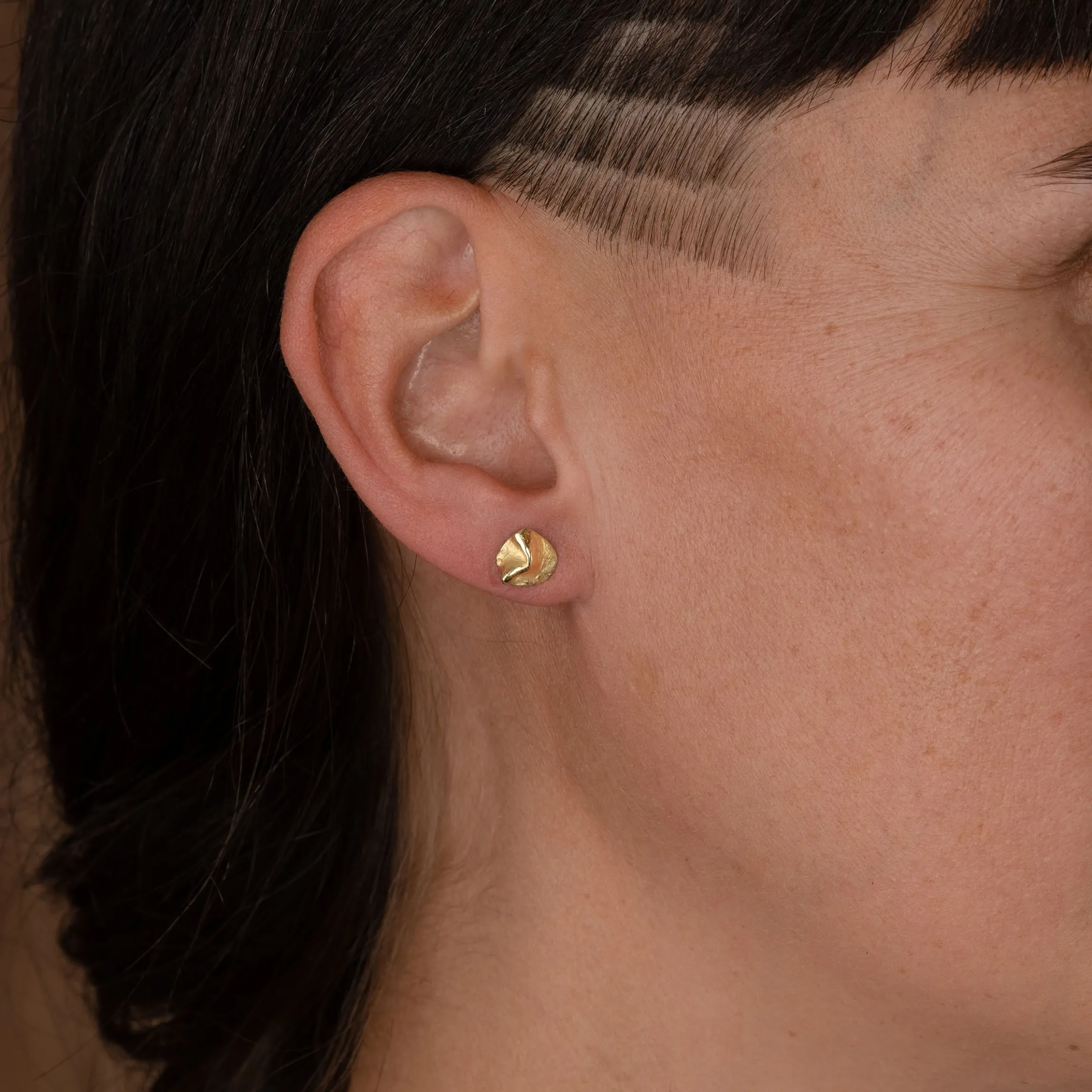 Ripple Studs 18ct Gold