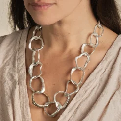Rock Drawing Necklace Silver & Gold