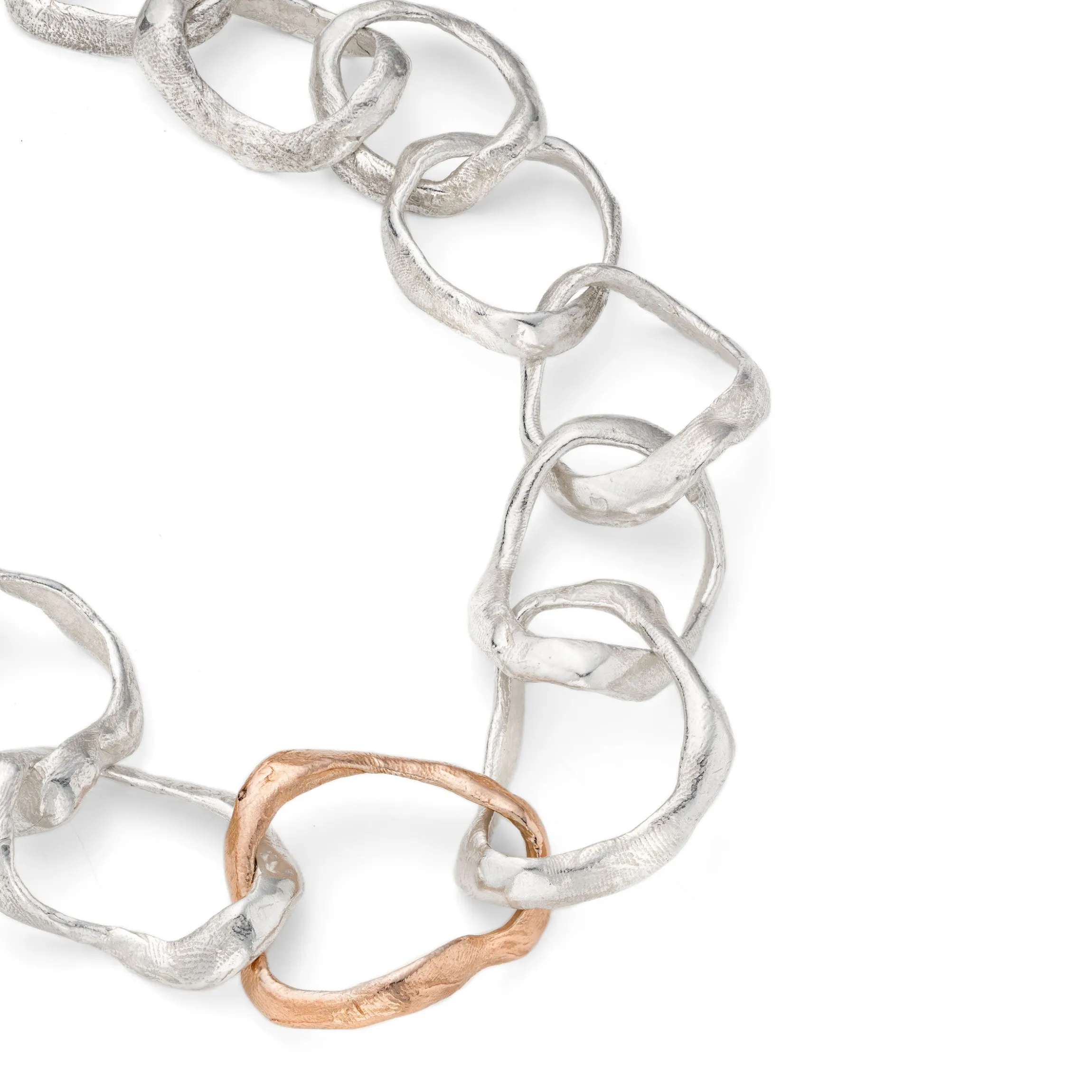 Rock Drawing Necklace Silver & Rose Gold