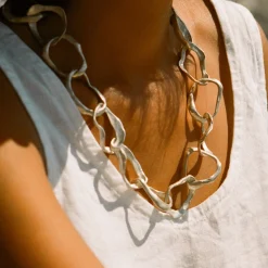 Rock Drawing Necklace Silver