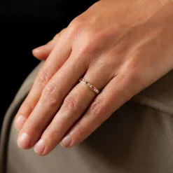 Ruby Channel Ring with Ice Accents