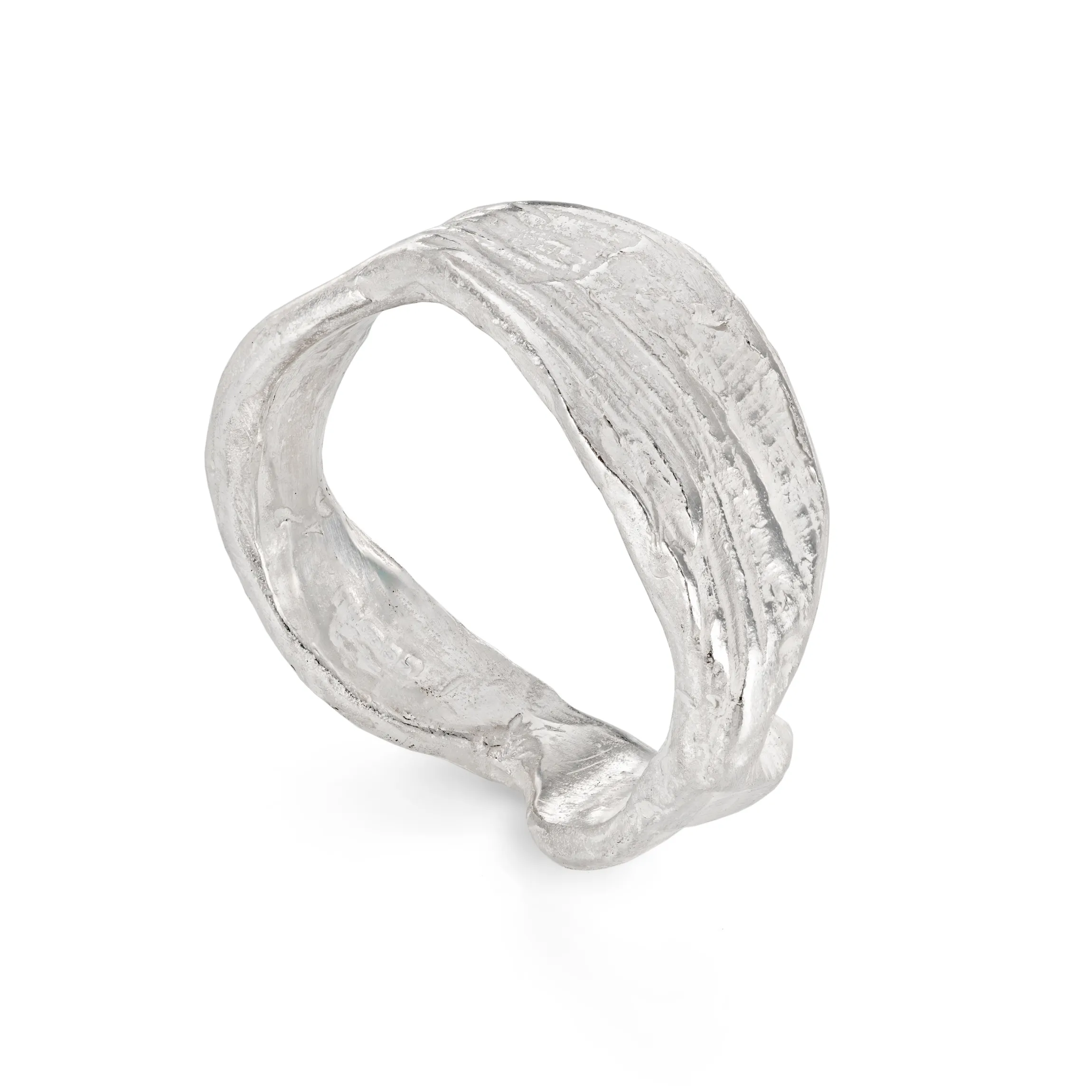Rugged Ripple Ring Silver