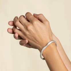 Rugged Rock Cuff Silver
