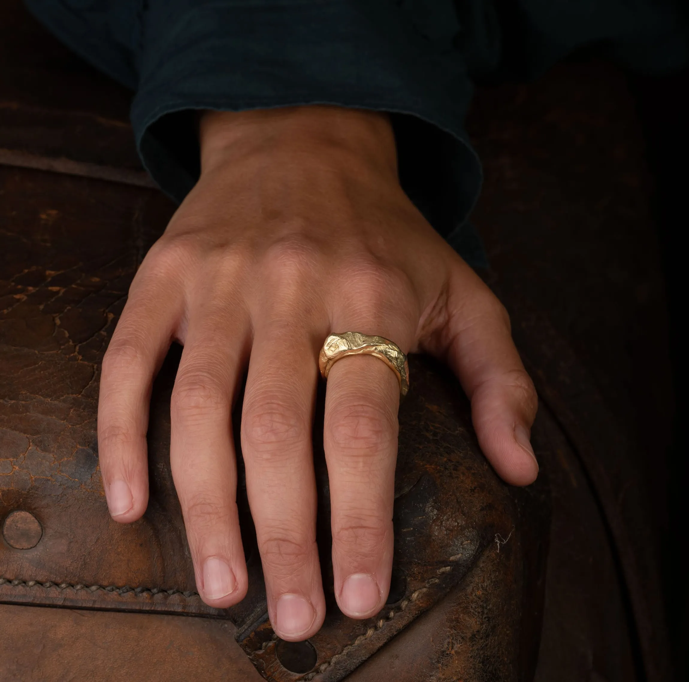 Rugged Rock Ring 18ct Gold