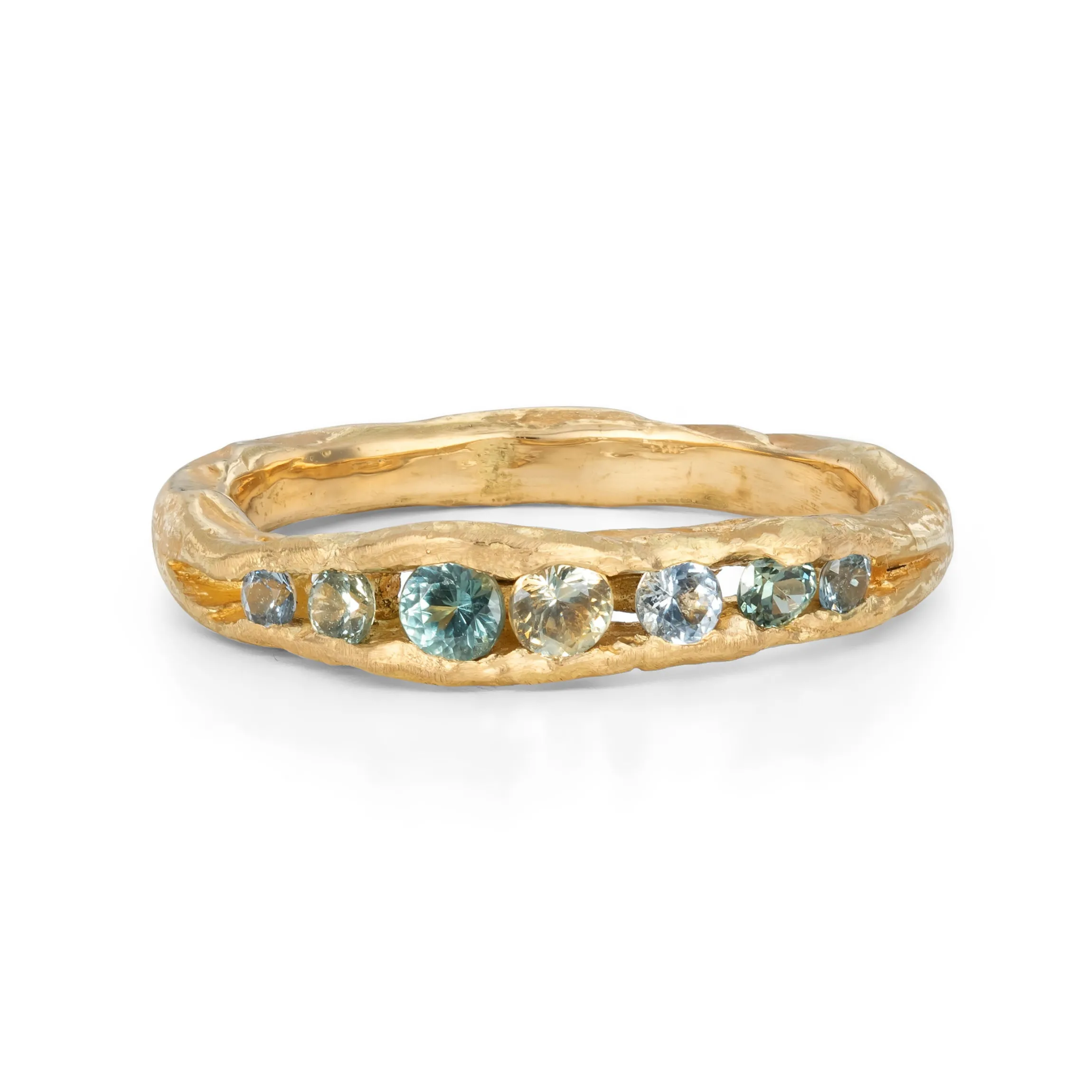 Sapphire Half Channel Ring