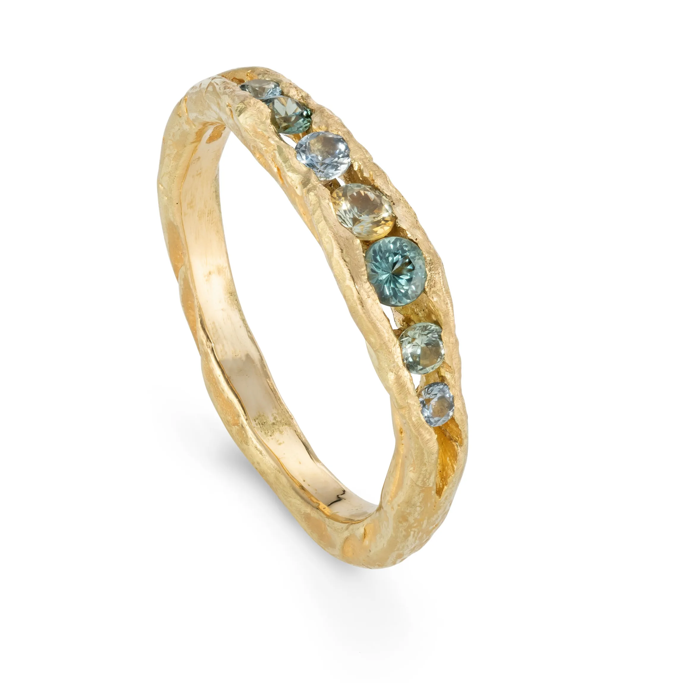 Sapphire Half Channel Ring