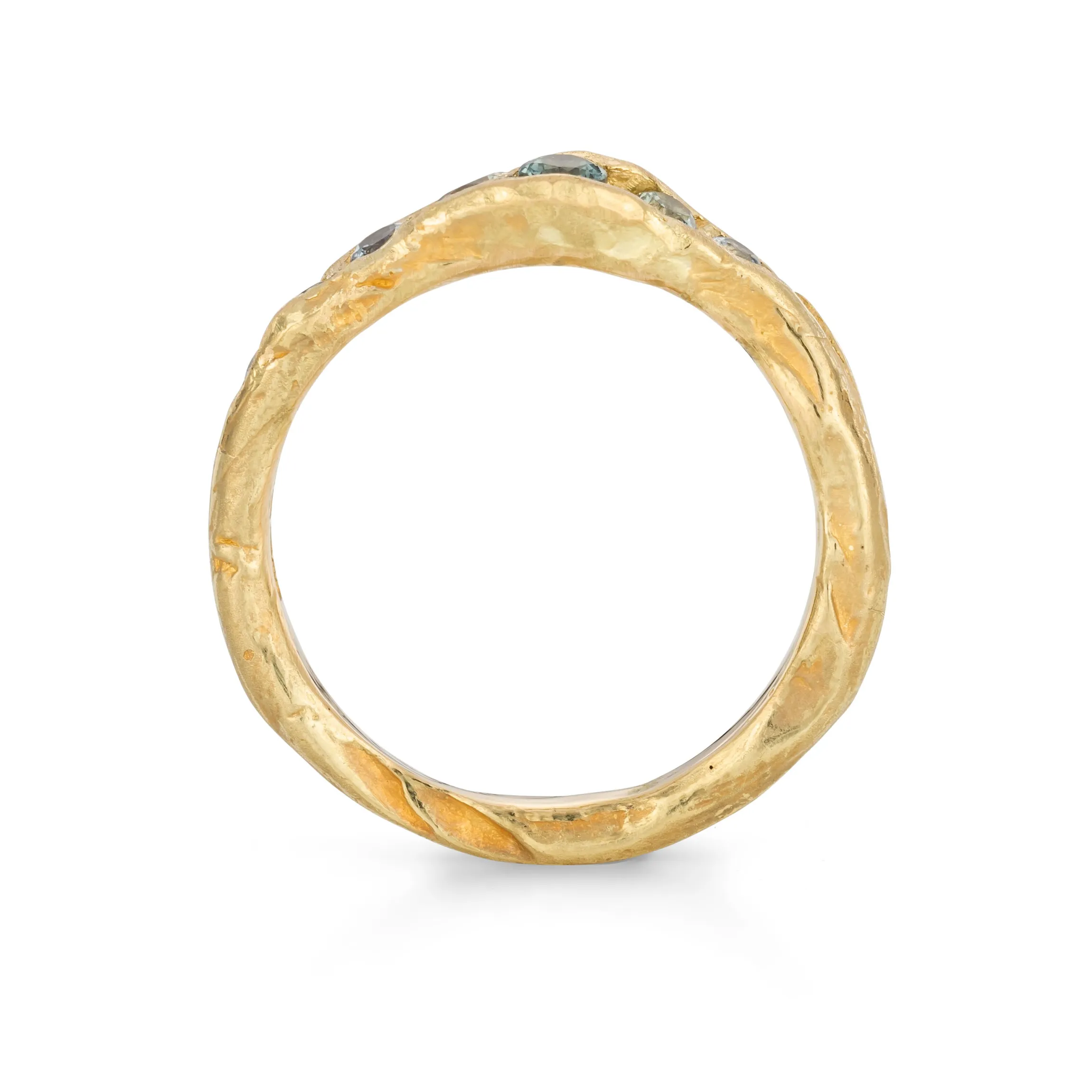 Sapphire Half Channel Ring