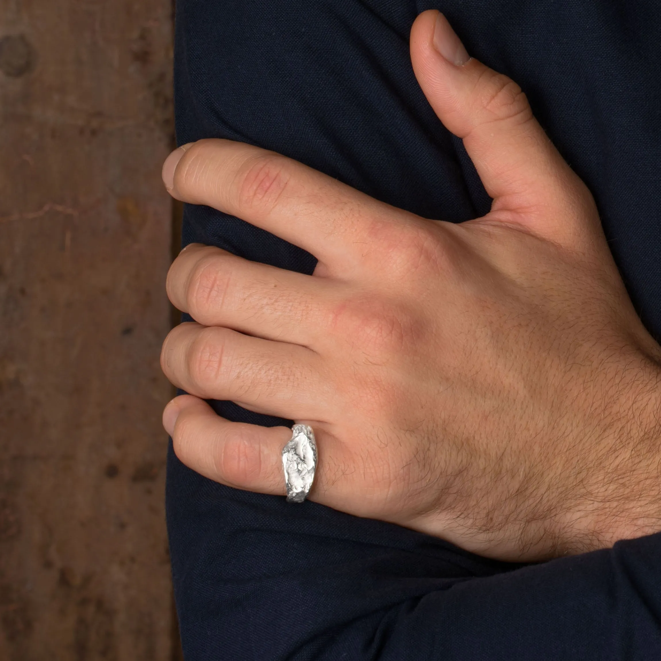 Signet Rock Ring Silver