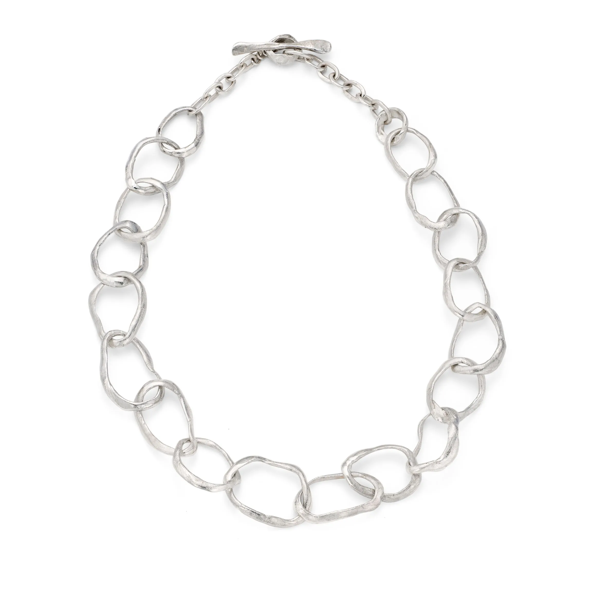 Stone Drawing Necklace Silver