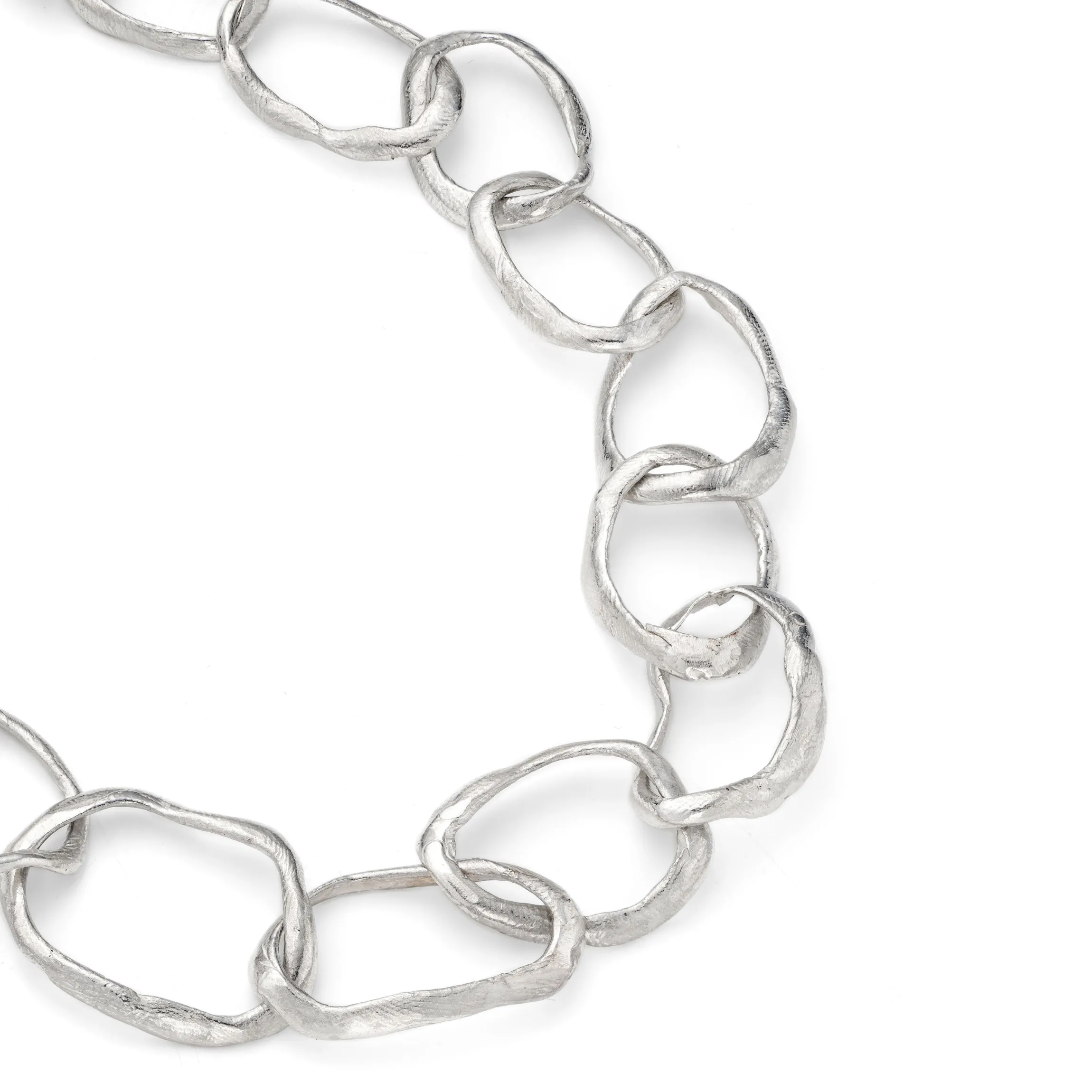 Stone Drawing Necklace Silver