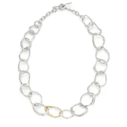 Stone Drawing Necklace with 9ct Gold Link