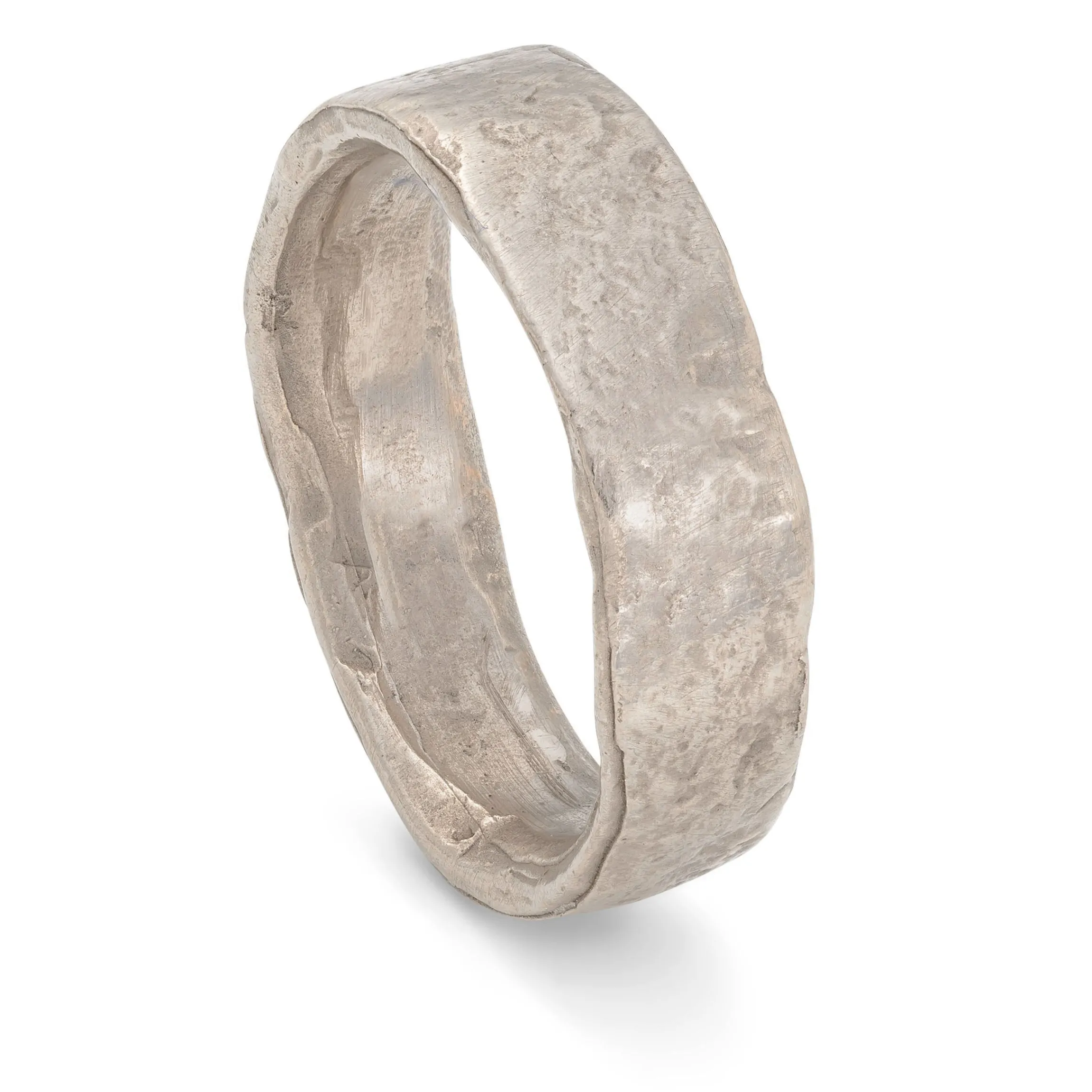 Stone Wide Ring 18ct White Gold