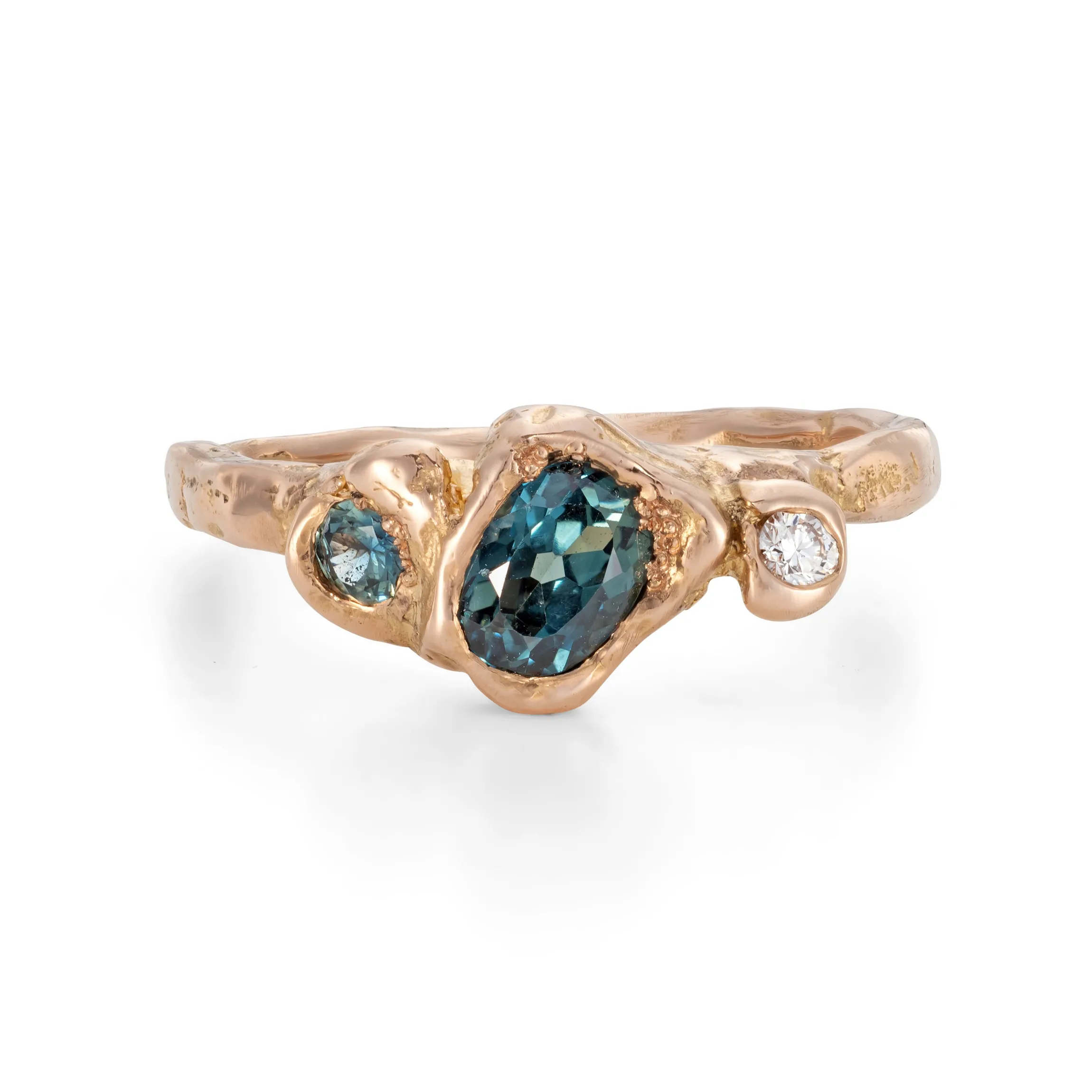 Teal Rose Adakite East Ring