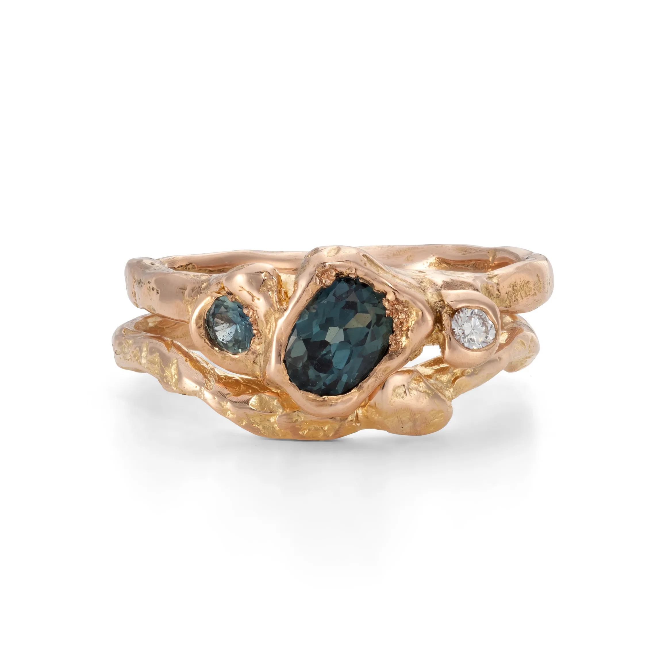 Teal Rose Adakite East Ring