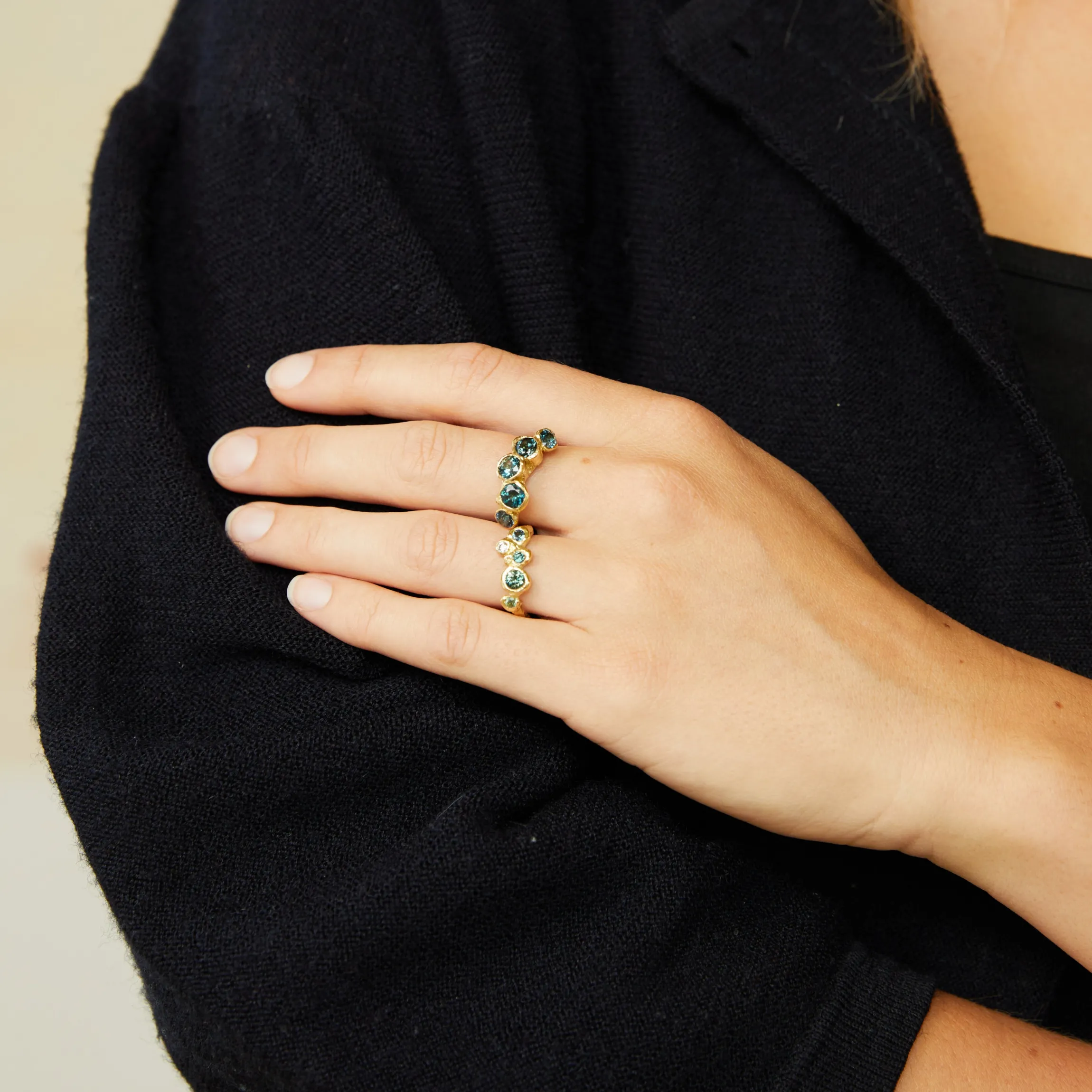 Teal Sea Anemone Ring